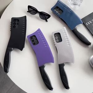 3D Simulation Kitchen Knife Cook Chopper Funny Phone Case for Samsung Galaxy S21 S22 S23 S24 Plus S25 Ultra Shockproof Cover