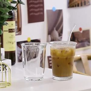 1/2PCS Borosilicate Glass Cups Large-Capacity for Iced Coffee Whiskey Milk Juice Tea Compatible Tumblers Dishwasher Safe Travel