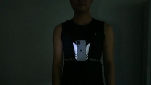 Men Women Night Running Vest Bag Cycling Backpack Reflective Jogging Shoulder Back Bag with Water Bottle Holder Gym Sport Bag(Water glasses not included)