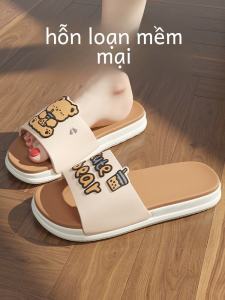 Summer Outdoor Womens Slippers Indoor Home Cute Cartoon Soft Bottom Anti-Slip Silent Slip-On Shoes PVC Upper Youth Size