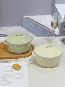 XIAOHUANGLU | Large Dual-handled Soup Bowl With Lid