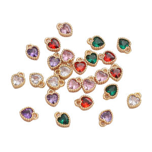 5x7mm 1pc/bag 14K Copper Inlaid Love Colored Zirconium Pendant for DIY Earring Bracelet Necklace Jewelry Making