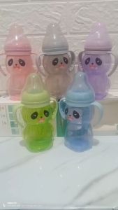 Minitree Botol Susu Bayi Karakter Hewan Panda Model Wide Neck Karet Lebar 330ml Untuk Usia Bayi 6 Bulan Keatas Baby Feeding Bottle Model Unik Lucu Tutup Bentuk Hewan Bahan PP Tebal Berkualitas Sudah BPA Free Antipecah Mudah Dibersihkan dan Bisa Direbus