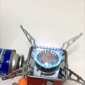 Square stove Mini Stove Portable Camping Outdoor Gas stove butane Folding Ultralight Split Lighter