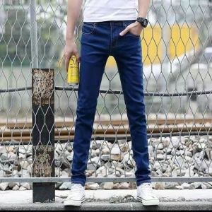 Pants Mens Black Denim Spring and Summer Silm Casual Straight-Leg Work Pants Trendy K-style Stretch Skinny Trousers