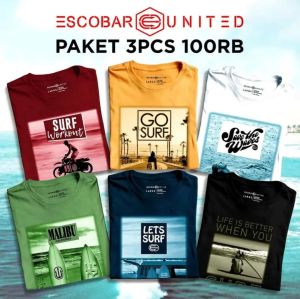 Paket Kaos Pria Distro 3PCS Terbaru 2024