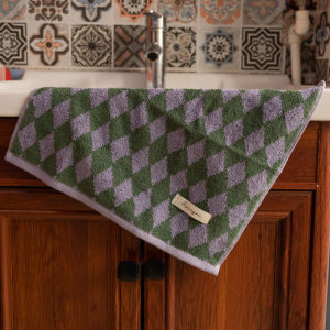 Pure Cotton Square Towel Vintage Style Face Wash Cloth Womens Absorbent Handkerchief No Shedding Durable Household Linen