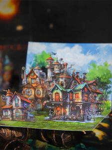 Creative Miniature World Gear House PET Sticker Decorative Adhesive Paper Craft Supplies for Scrapbooking by Tomato Girl