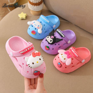 รองเท้าแตะเด็กผู้หญิง ได้ทั้งแบบสวมและรัดส้น รองเท้าเด็กหัวโต 1-5ขวบ ลายการ์ตูนน่ารัก นุ่มนิ่มใส่สบาย มีกันลื่น Cute cartoon girl sandals【Hippobaby】