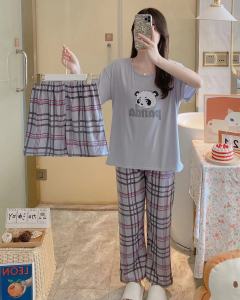 Anime cartoon loose casual cute three-piece womens pajamas/Kartun anime longgar kasual comel tiga helai baju tidur wanita/动漫卡通宽松休闲可爱套装三件套女睡衣