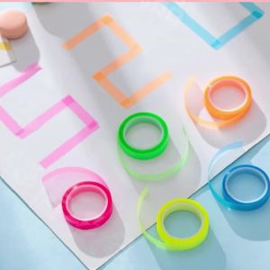 5 Roll 5 Colors Stickers Transparent Fluorescent Index Tabs Flags 5m Sticky Note Stationery Children Gift School Office Supplies