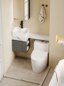 NIUNAISI | Integrated Space-saving Toilet and Vanity Unit P-shaped Basin