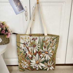 กระเป๋าสะพายไหล่ผ้าฝ้ายลินินขนาดใหญ่สำหรับผู้หญิง กระเป๋าผ้าฝ้ายลินินลายสุนัขน่ารัก กระเป๋าผ้าฝ้ายลินินสำหรับนักเรียน กระเป๋าสะพายไหล่แบบยูนิเซ็กซ์