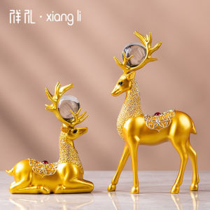 Creative Wealth Attracting Deer Figurine Home Decorations Indoor Living Room Coffee Table Luxury High End Entrance TV Cabinet