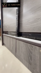 GR Furniture 4 Feet Solid Sliding Door Wardrobe