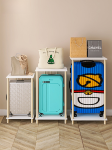 Mobile Travel Suitcase Storage Rack Bedroom Luggage Organizer Modern Minimalist Wooden Multi-layer Shelf Adult Home Furniture