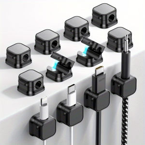 6/12pcs Magnetic Cable Clips Cable Smooth Adjustable Cord Holder Under Desk Cable Management Wire Keeper Cable Organizer Holder