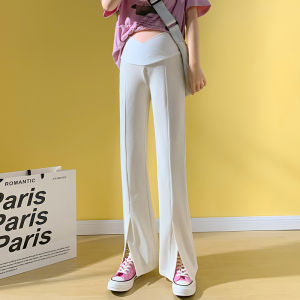 กางเกงครรภ์ทรงหลวมสบาย ๆ สำหรับฤดูร้อน กางเกงขายาวทรงหลวมสำหรับใส่กลางแจ้ง กางเกงขายาวเอวต่ำสำหรับผู้หญิงตั้งครรภ์ ชุดฤดูร้อน