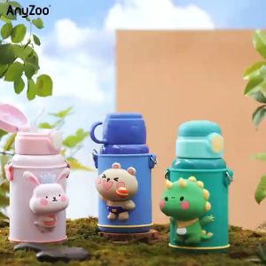 【Soft Lip Shop】Kids Thermos Bottle Cute Water Bottle Kawaii Straw 500ml Stainless Large Capacity Cartoon Girl Kettle Student Cup for Children