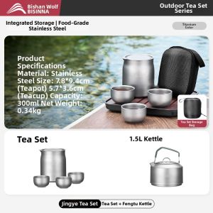 BSWOLF | Portable 304 Stainless Steel Tea Kettle