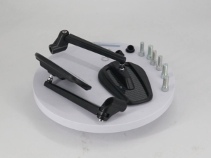 Motorcycle Carbon Fiber Rearview Mirror Universal 8mm/10mm HD Wide Angle Side Mirror Adjustable Foldable Motorbike Rear View Mirrors for Most Scooter Dirt Bike Street Bike