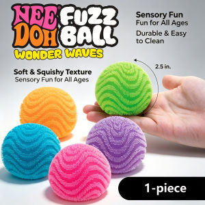 Schylling Nee Doh Fuzz Ball Waves Sensory Squeeze Fidget Blind Box Toy Stress Relief for Adults and Kids