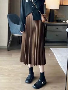 Black A-Line Pleated High Waist Mini Skirt