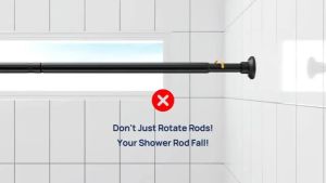 Non Punching Telescopic Rod Spring Loaded Adjustable Tension Rod Curtain Rods Adjustable Clothes Rod for Bedroom Wardrobe Bathroom