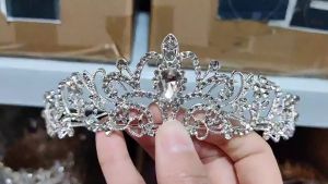Semicircle Bridal Crown Crystal Queen Crown Rhinestone Princess Tiaras For Wedding Birthday Party