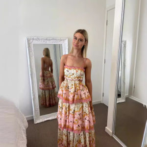 GY25139 Fashion Embroidered Cake Suspender Dress