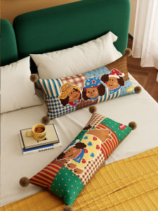 หมอนนอนผ้าอัดลายเรียบง่ายสำหรับนอนในห้องนอนสำหรับผู้หญิง หมอนรองกระดูกสันหลังแบบถอดได้พร้อมใบรับรองความปลอดภัยระดับ a