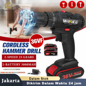 36Vf Mesin bor 2 baterai cas 10mm bor listrik murah bor tangan baterai besi tembok Beton kayu