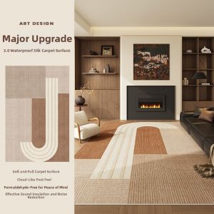 QISHUO | Cream Vintage Style Waterproof Easy Clean Rug