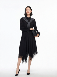 Vero Moda | Đầm Lông Mid-Length Có Viền Ren Mới Thu