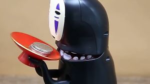(spots)No Face Spirited Away Piggy Bank Automatic Eaten Coin Bank Money Box Figure Doll