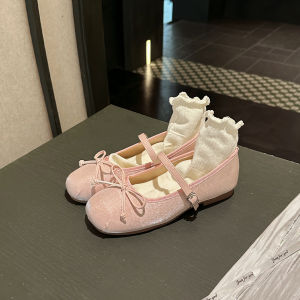 MIFEI | Pink Satin Leather French Style Ballet Flats with Bow