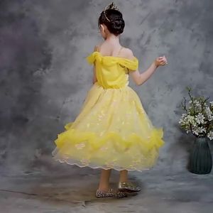 Váy Cosplay Công Chúa Belle Cho Bé Gái Mùa Hè