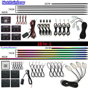 LED Car Ambient Lights Kit Symphony RGB Acrylic Guide Strip Light APP Music Control Auto Atmosphere Decorative Lamp 6/10/18 in 1