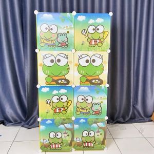 ORANGE Lemari Plastik Lipat Portable Tempat Penyimpanan Serbaguna Lemari Pakaian Portable Susun