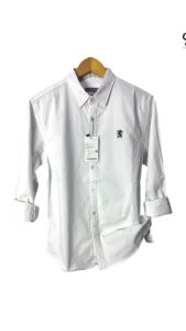 Rifour Kemeja Panjang GIORDANO 3D Logo Cotton Twill Premium Cowok Formal