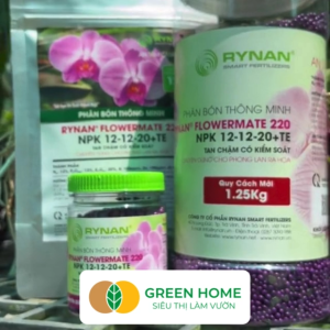 Mua 5 tặng 1 -  Phân Tan Chậm GreenHome Rynan 220 Bao 90g ~ 30 Túi Lưới 3g Dùng Cho Phong Lan Ra Hoa Giúp Hoa Bền Màu Cánh Dày To Thơm Lâu