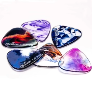 Alice AWR Picks Hybrid Polycarbon HR Series Guitar Picks (10pcs Pack) with Metal Box - Artistic Premium Picks for Acoustic & Electric Guitar
