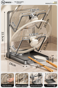 NIGESI | Multi-Purpose Tabletop Storage Rack for Cookware