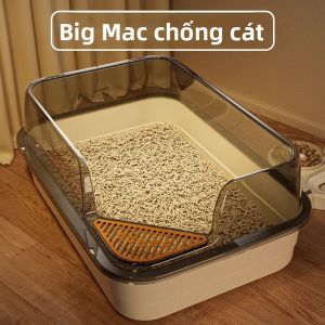 MONLEYTA | Bồn rác cát cho mèo lớn mở chống bắn tung tóe có chân đế cho mèo con dùng hàng ngày đồ dùng cho mèo