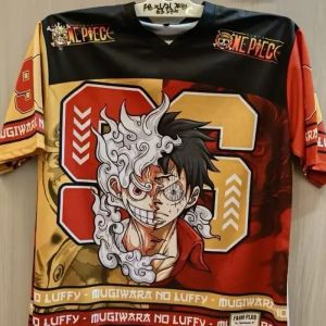 Bandai | Summer 2026 One Piece Luffy "Fifth Gear Half Side Split" Football Themed 3D Printed Breathable T-shirt Adult Parent-child Top