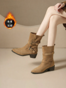 Josiny | Cowboy Vintage Brown Mid-calf Pointed Boots
