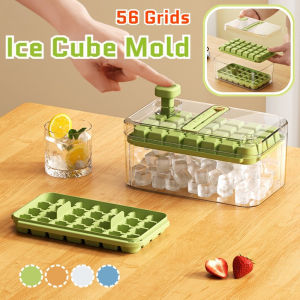 56 Grid Ice Cube Mold Ice Maker Ice Cream Moulds Machine Ice Lattice with Lid for Whisky Cola Party Ice Cube Tray