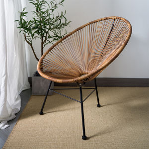 Rattan Chair Rattan Chair Casual Waterproof Rattan Chair Single Outdoor Rattan Chair Balcony Rattan Chair Tea Table Three-Piece Backrest