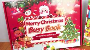 Christmas Busy Book for Toddlers 3-5 Montessori Toys Preschool Learning Activities for Toddlers Book Autism Sensory Educational for Kids Ages 2-4