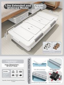 UKOBT | Wheeled Underbed Storage Box Flat Drawer Style
